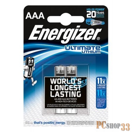 Батарейка Energizer Ultimate Lithium FR03/L92 AAA 1.5V (2 шт. в уп-ке)