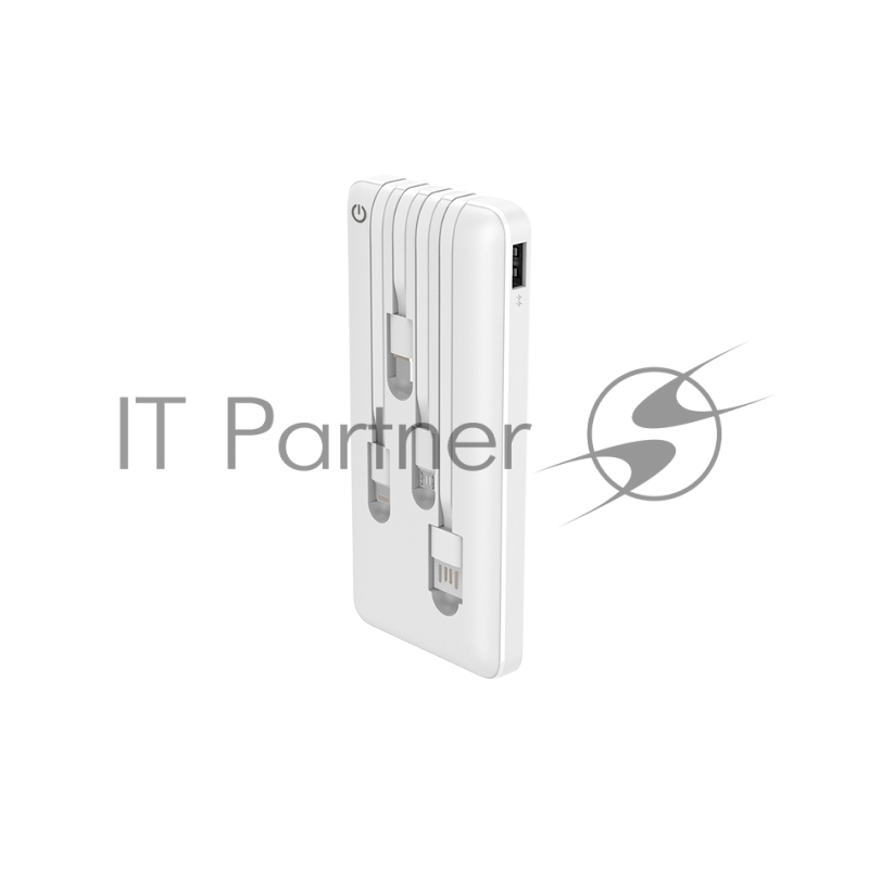 Powerbank Perfeo ABSOLUTE 10000mah In Micro usb,USB /Out USB,Micro usb,Type-C,Lightning, 2.1А/ White (PF_B4879)