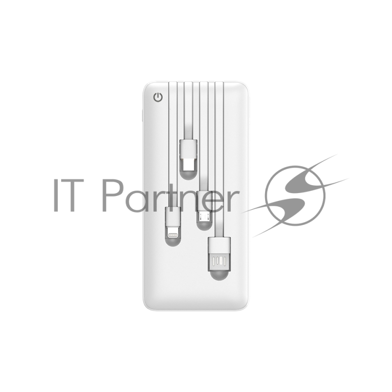 Powerbank Perfeo ABSOLUTE 10000mah In Micro usb,USB /Out USB,Micro usb,Type-C,Lightning, 2.1А/ White (PF_B4879)