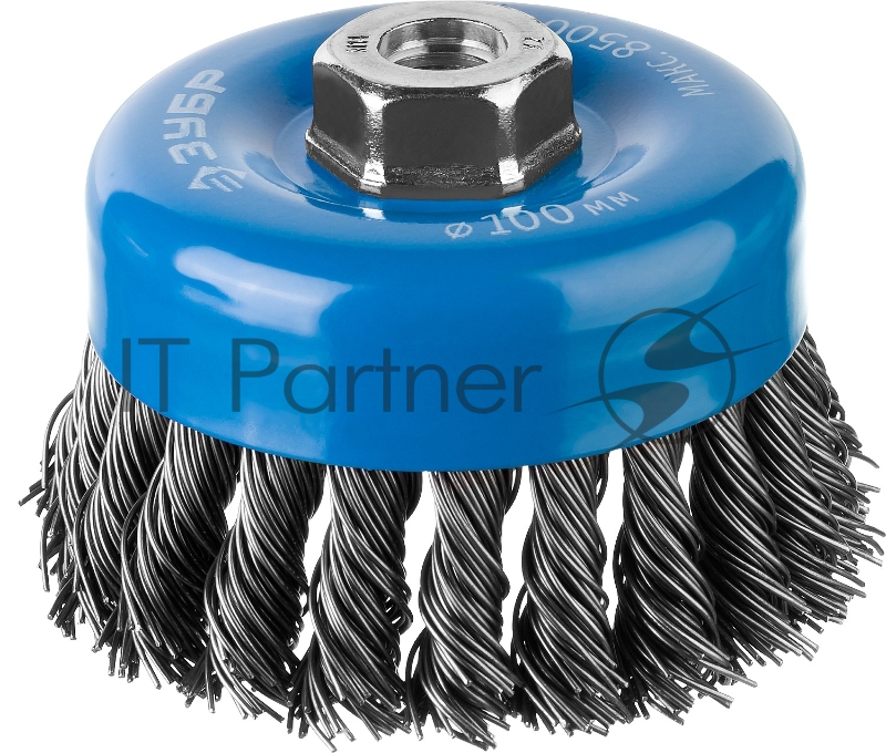 Кордщетка ЗУБР 35277-100_z02 чашечная для ушм плетеные пучки стальной проволоки 0.8мм 100ммхм14