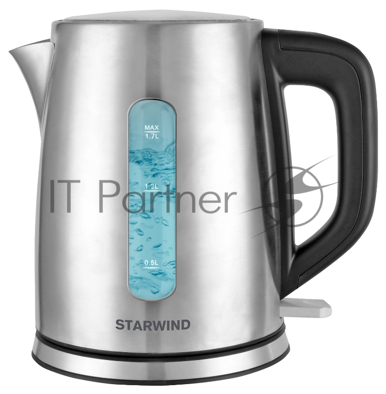 Чайник электрический Starwind SKS3091 1.7л. 2200Вт серебристый/черный (корпус: нержавеющая сталь)