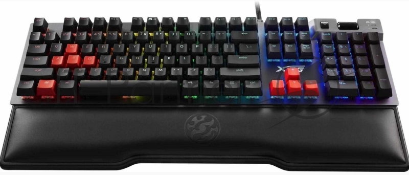 Игровая клавиатура XPG SUMMONER (Cherry MX blue switches, USB, аллюминиевая рама, RGB подсветка, подставка под запястья, USB порт)