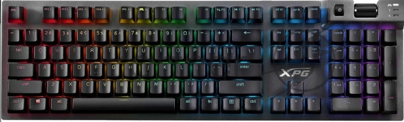 Игровая клавиатура XPG SUMMONER (Cherry MX red switches, USB, аллюминиевая рама, RGB подсветка, подставка под запястья, USB порт)