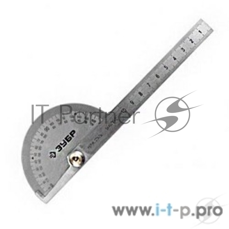 Уровни, рулетки, мерные ленты, линейки, угольники ЗУБР ЭКСПЕРТ 34292 Линейка-транспортир { из нержавеющей стали }