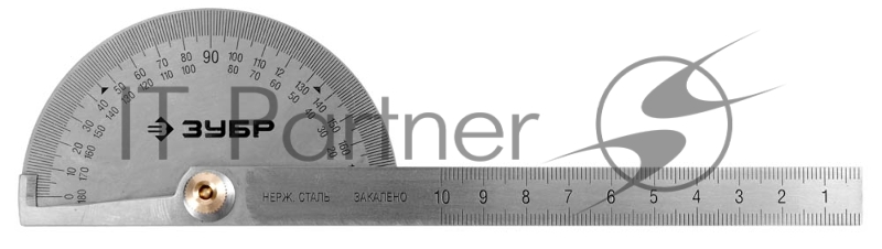 Уровни, рулетки, мерные ленты, линейки, угольники ЗУБР ЭКСПЕРТ 34292 Линейка-транспортир { из нержавеющей стали }