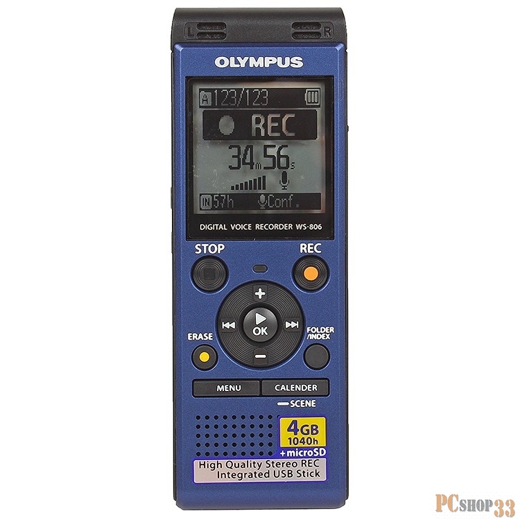 Диктофон OLYMPUS WS-806+ME-51S 4Gb синий