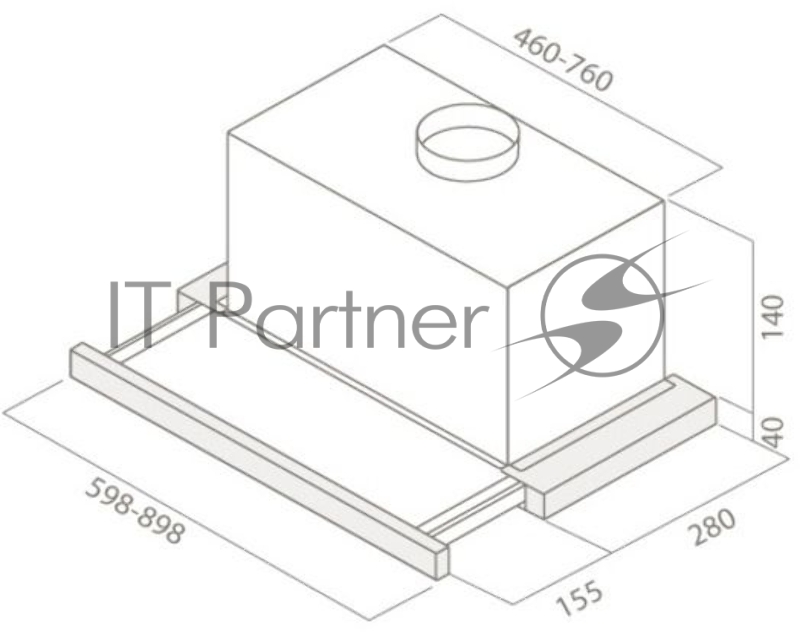 Вытяжка встраиваемая Elica Elite 14 Lux GRVT/A/60 черный управление: кнопочное (1 мотор)