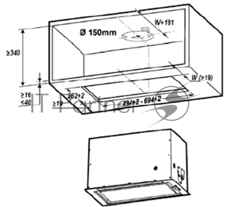 Вытяжка встраиваемая Elica LANE WH/A/52 белый управление: кнопочное (1 мотор)