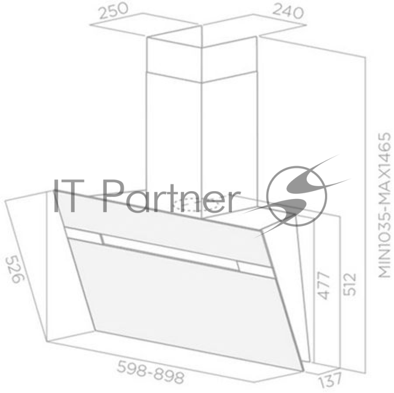 Вытяжка каминная Elica STRIPE BL/A/90/LX черный управление: сенсорное (1 мотор)