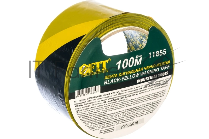 Лента FIT IT сигнальная, черно-желтая , 50*100м 11855