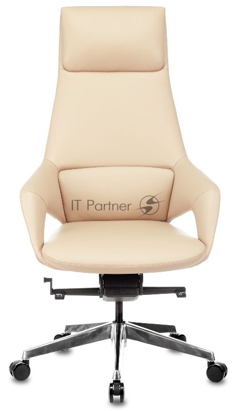 Кресло руководителя Бюрократ _DAO-2 бежевый кожа с подголов. крестовина алюминий