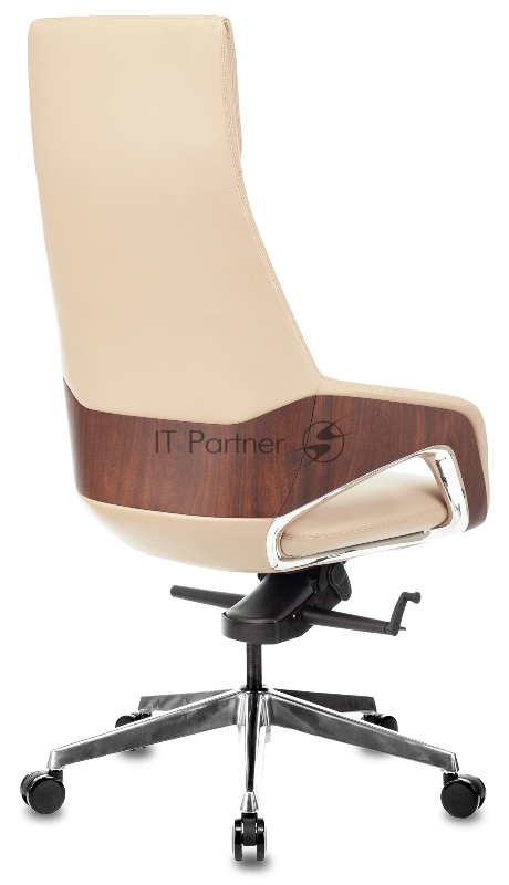 Кресло руководителя Бюрократ _DAO-2 бежевый кожа с подголов. крестовина алюминий