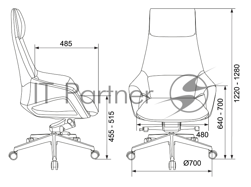 Кресло руководителя Бюрократ _DAO-2 бежевый кожа с подголов. крестовина алюминий