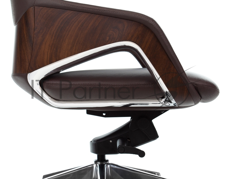 Кресло руководителя Бюрократ _DAO-2 коричневый кожа с подголов. крестовина алюминий