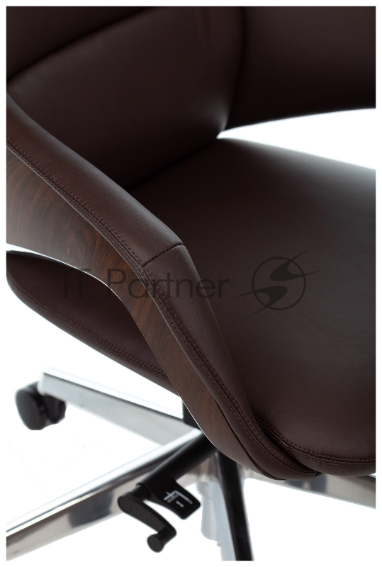 Кресло руководителя Бюрократ _DAO-2 коричневый кожа с подголов. крестовина алюминий