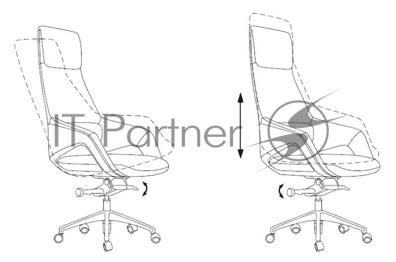 Кресло руководителя Бюрократ _DAO-2 черный кожа с подголов. крестовина алюминий