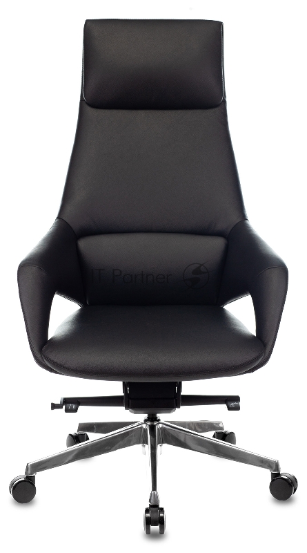 Кресло руководителя Бюрократ _DAO-2 черный кожа с подголов. крестовина алюминий