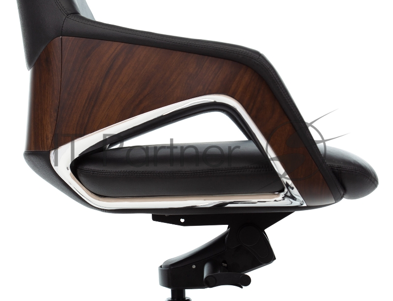 Кресло руководителя Бюрократ _DAO-2 черный кожа с подголов. крестовина алюминий