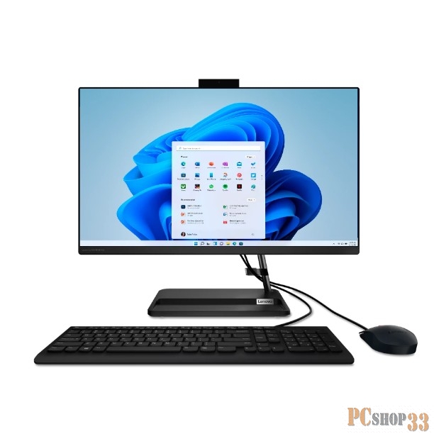 Моноблок Lenovo IdeaCentre AIO 3 24ALC6 23.8(1920x1080)/AMD Ryzen 5 5500U(2.1Ghz)/4096Mb/256SSDGb/ Radeon/BT/WiFi/war 1y/6.81kg/black/DOS + Keyboard, mouse USB