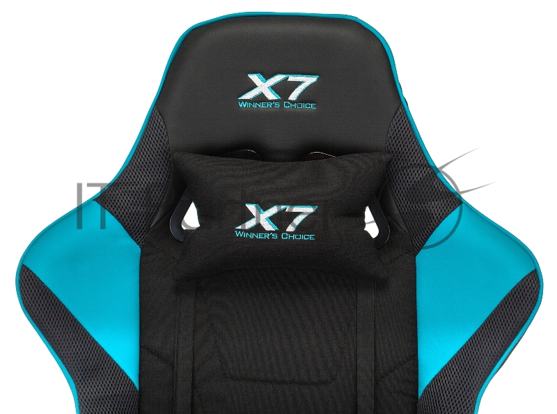 Кресло игровое A4Tech X7 GG-1100 черный/голубой текстиль/эко.кожа крестовина пластик