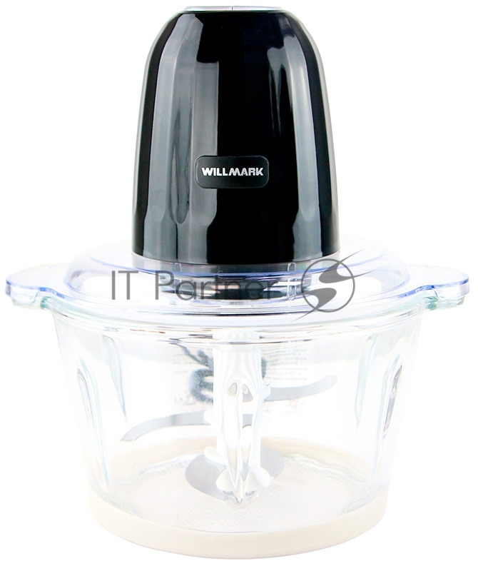 Измельчитель WILLMARK WMC-7088 (500Вт., стекл. чаша 2л., двойн. лезвия., рез. основание) черный