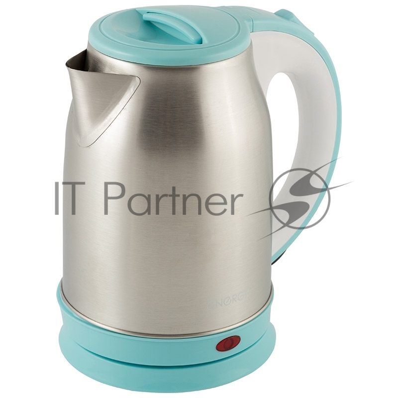 Чайник ENERGY E-202 (1,8 л, диск) стальной бело-голубой