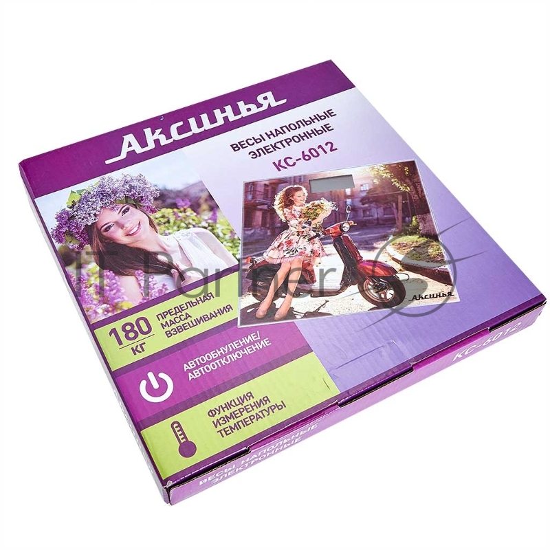 Весы напольные электронные АКСИНЬЯ КС-6012 Джульетта: 180 кг, 28*28см (10)