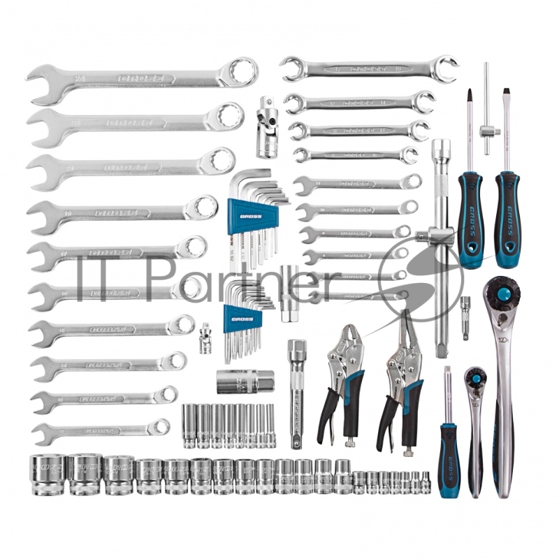 Набор инструментов Gross 78 пред. , 120 зубьев, CrV, 1/4, 1/2 14148