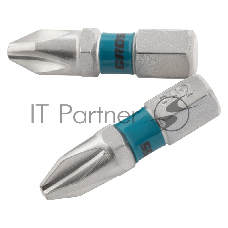 Набор бит GROSS РН2x25, сталь S2, 2шт // 11351