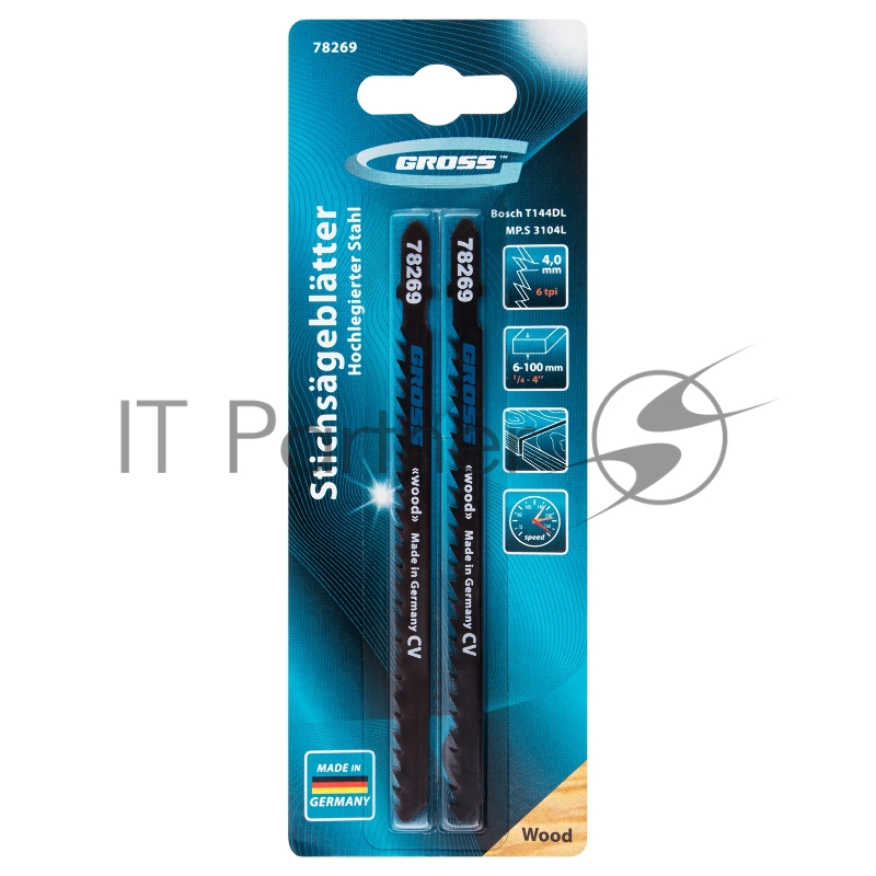 Полотна для электролобзика GROSS по дереву, 2 шт.( 3104L - T144DL ) // 78269