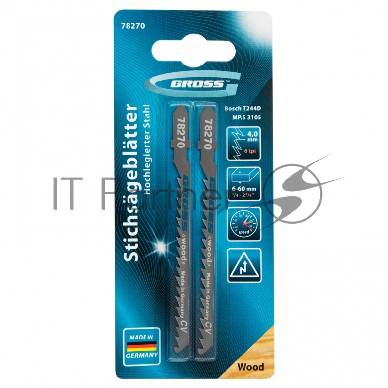 Полотна для электролобзика GROSS по дереву, 2 шт.( 3105 - T244D ) // 78270