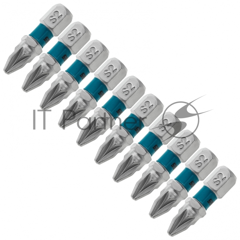 Набор бит GROSS РZ2x25, сталь S2, 10шт // 11340