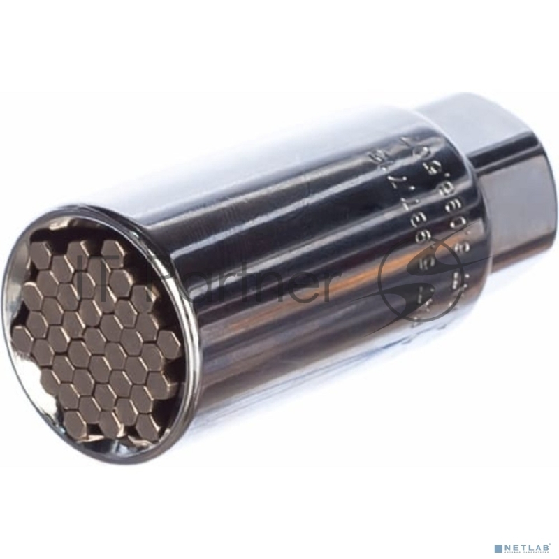 Головка торцевая GROSS многоразмерная CrV 6-21мм под квадрат 3/8, CrV, хромир.// 13191