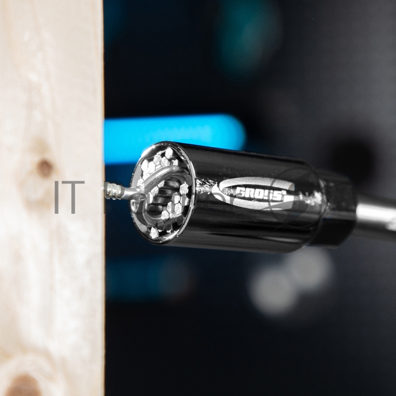 Головка торцевая GROSS многоразмерная CrV 6-21мм под квадрат 3/8, CrV, хромир.// 13191