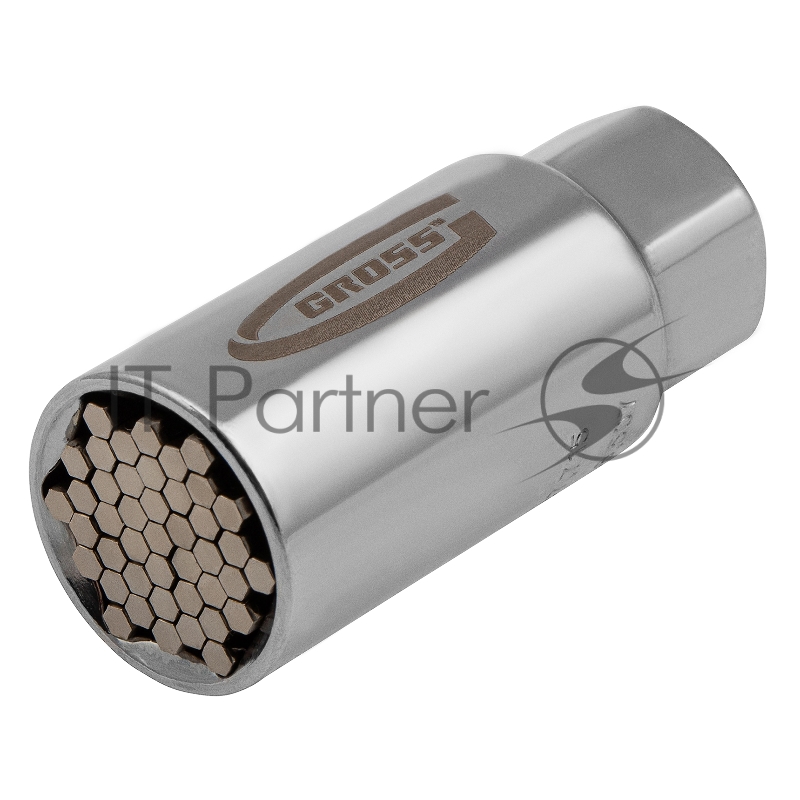 Головка торцевая GROSS многоразмерная CrV 6-21мм под квадрат 3/8, CrV, хромир.// 13191