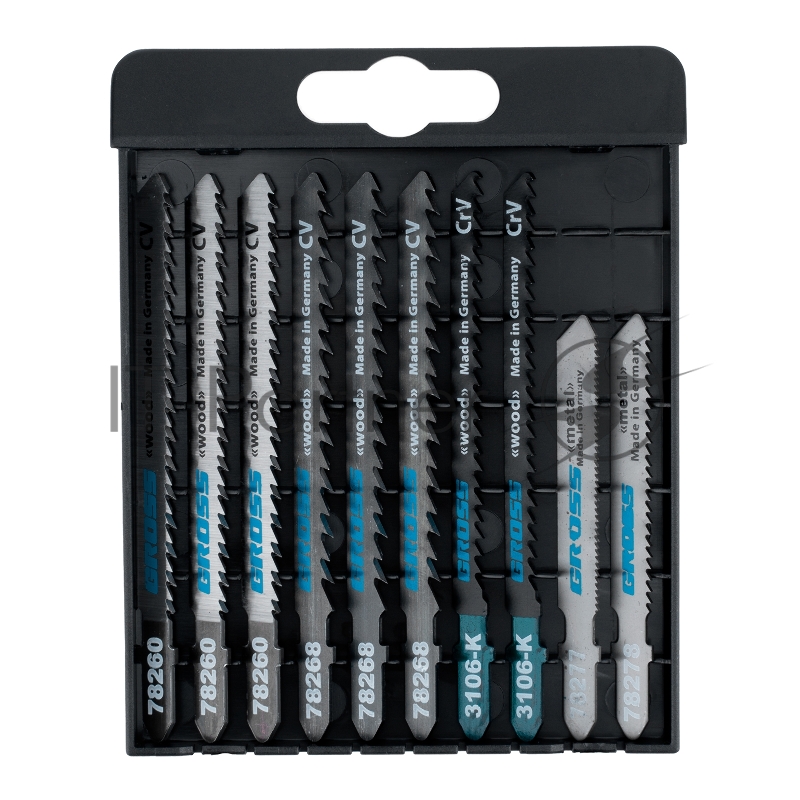 Набор полотен GROSS для электролобзика универсальный, 10шт., DIY, пластиковый кейс // GROSS 78295