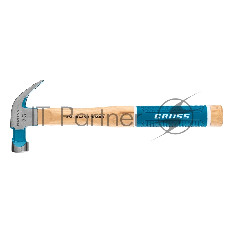 Молоток-гвоздодер GROSS 200 г угол 45 магнит обрезиненная рукоятка AMERICAN HICKORY 10414
