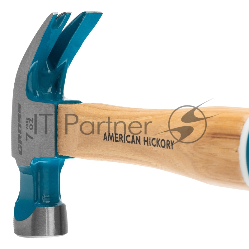 Молоток-гвоздодер GROSS 200 г угол 45 магнит обрезиненная рукоятка AMERICAN HICKORY 10414