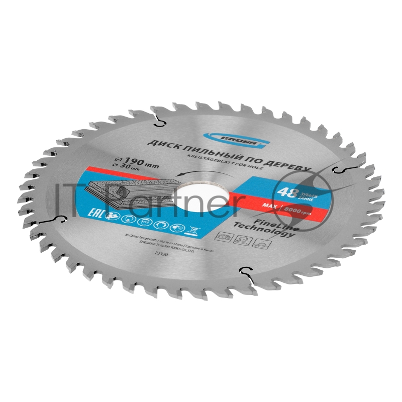 Пильный диск GROSS по дереву 190x30x48Т GROSS 73320