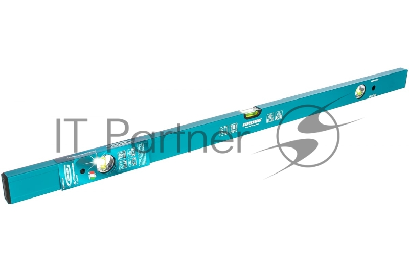 Уровень алюминиевый GROSS усиленный, 1000 мм, толщина проф. 2 мм, 3 глазка// 33630