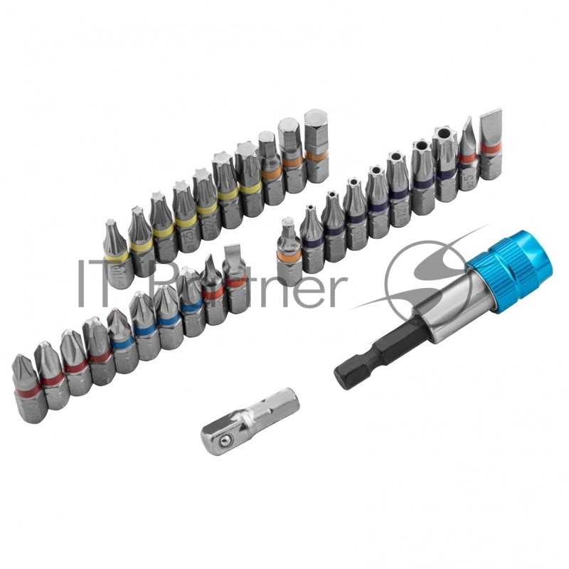 Набор бит GROSS , магнитный адаптер,сталь S2,пластиковый кейс,32 предм.// 11363