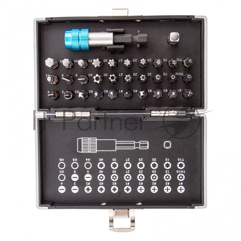 Набор бит GROSS , магнитный адаптер,сталь S2,пластиковый кейс,32 предм.// 11363