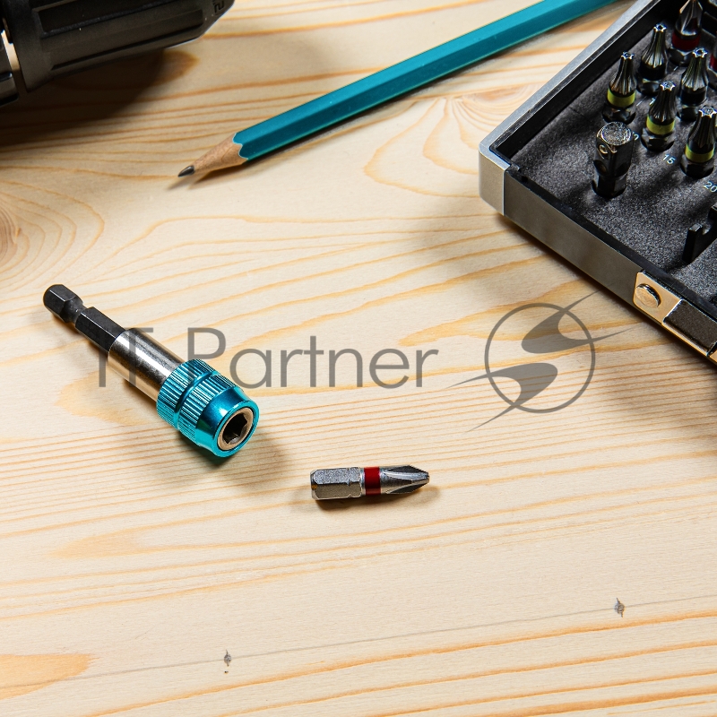 Набор бит GROSS , магнитный адаптер,сталь S2,пластиковый кейс,32 предм.// 11363