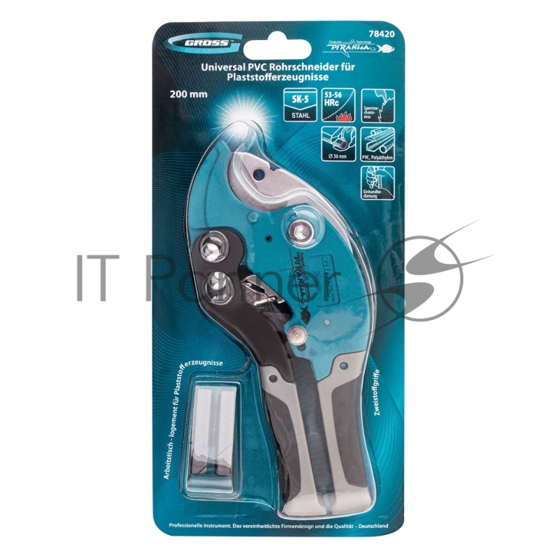 Ножницы для резки GROSS изд. из ПВХ, D - до 36 мм, 2-х комп. рук-ки,рабочий стол для плоских изд.// 78420