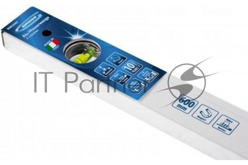 Уровень алюминиевый GROSS , 800 мм усиленный, рукоятки, фрезерованный, 3 глазка, магнитный 34371