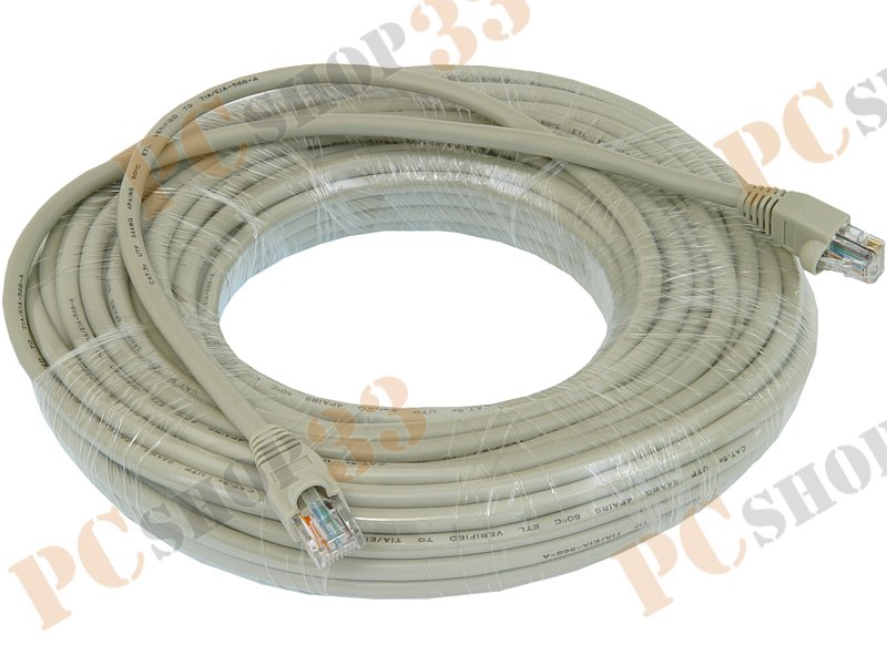 Патч-корд UTP 5e кат. с разъемами RJ-45, 26AWG/0.40мм, CCAW (20м)