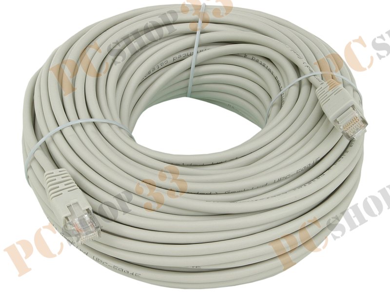 Патч-корд UTP 5e кат. с разъемами RJ-45, 26AWG/0.40мм, CCAW (30м)