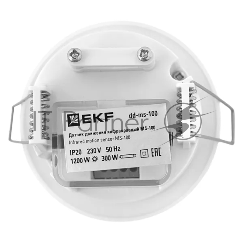Датчик движения (ИК) MS-100 (ДД) встраив. 1200Вт 360град. до 6м IP20 EKF dd-ms-100