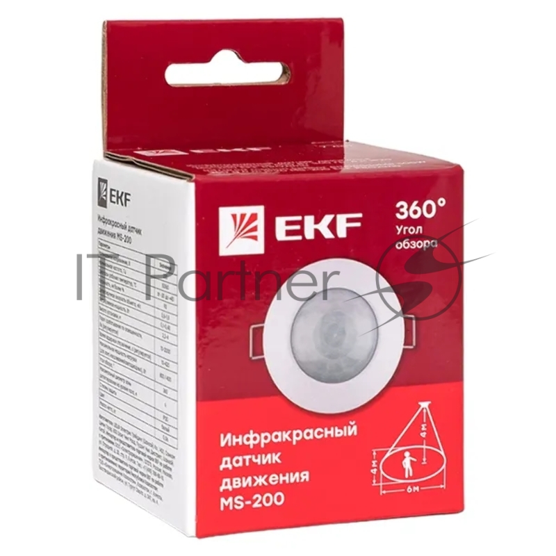 Датчик движения (ИК) MS-200 встраив. 800Вт 360град. до 6м IP20 EKF dd-ms-200