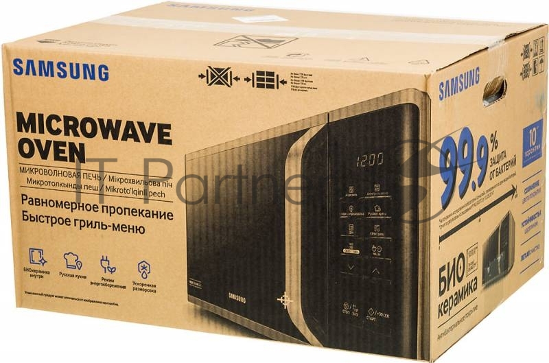 Микроволновая Печь Samsung MG23K3515AS 23л. 800Вт серебристый/черный